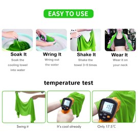 [4 Pack] Cooling Towel (40"x12"),Ice Towel,Soft Breathable Chilly Towel,Microfiber Towel for Yoga,Sport,Running,Gym,Workout,Camping,Fitness,Workout & More Activities