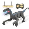 R/C Dinosaur Velociraptor Toy with 3D Eye Light, Roaring &