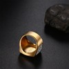 Flongo Men's 18k Gold Ring: Rings Stainless Steel Wide Gold-Plated