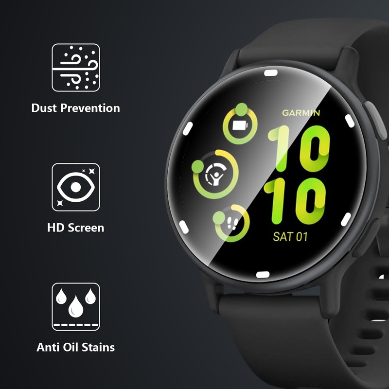 Yenwen Screen Protector for Garmin Vivoactive 5, Bubble-Free Screen Protector,