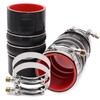 2PCS Silicone Hump Hose Charge Air Cooler,4-ply Aramid Reinforced Silicone