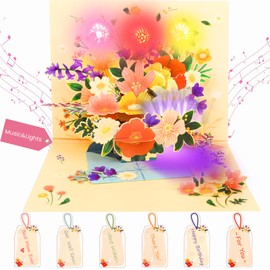 Ecloverlife Pop Up Greeting Cards with Music & Lights, DIY Flower Music Greeting Cards, Get Well Soon, Happy Birthday, Best Mom, Thank You Cards, Wonderful Wishes for Mom, Wife, Friends