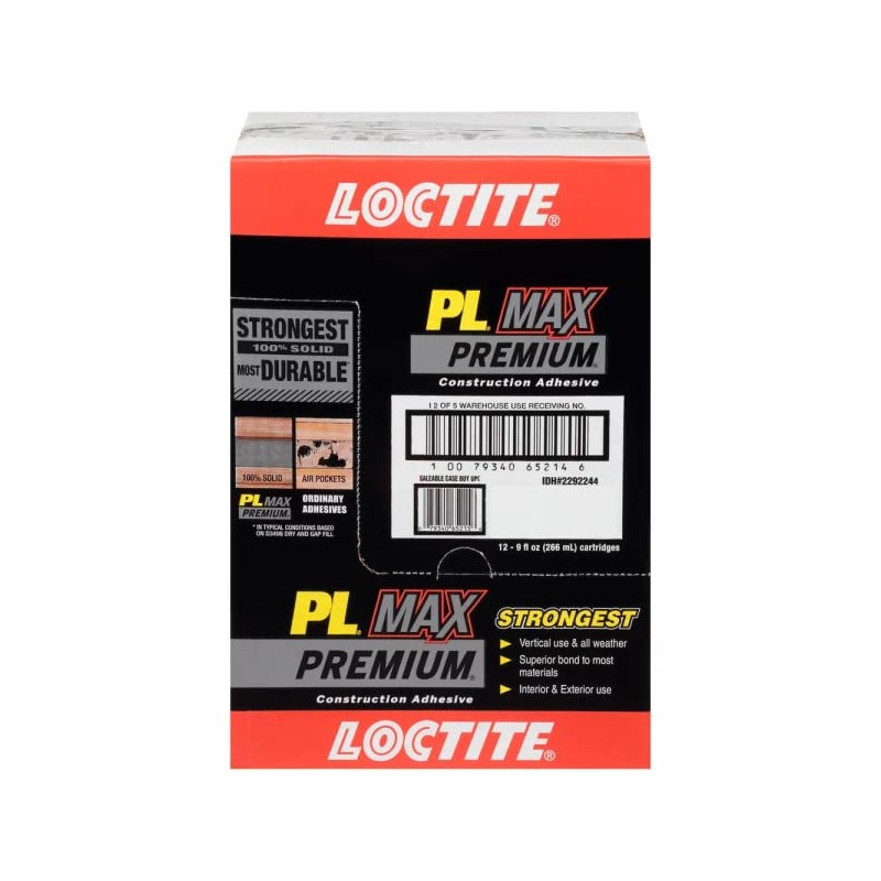 Loctite PL Premium Max Construction Adhesive, Versatile Construction Glue for