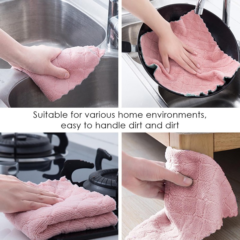 DHSBGWSX Pack of 12 Coral Velvet Cloths, Kitchen Cleaning Cloths,