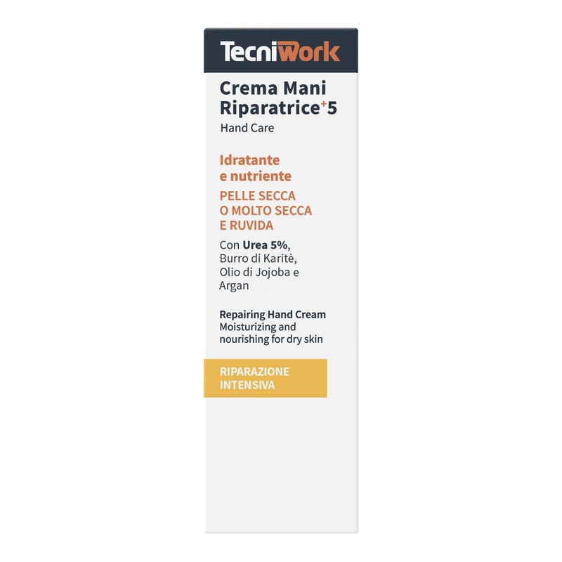 Tecniwork Crema Mani Riparatrice 5+ con 5% di Urea, Burro