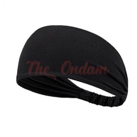 The Ondam Cool Sports Headband for Men and Women Plain Black 3ea