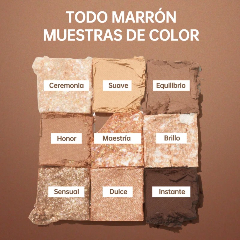 Unleashia Paleta Ojos Iluminada N°2 All Of Brown 9 Tonos