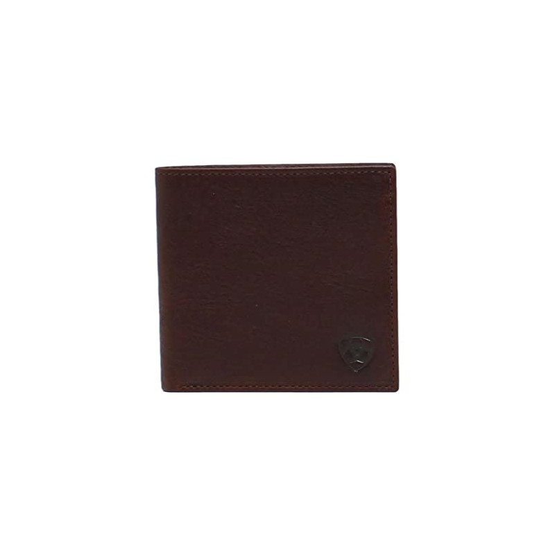ARIAT Men's Shield Logo Bifold Wallet, Dark Copper, Bifold Wallet