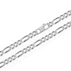 NKlaus Genuine 925 Sterling Silver Figaro Chain 6x Diamond-Coated 7.00
