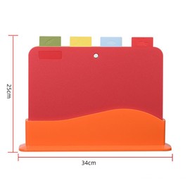 Chopping Board Set - Colour Coded Plastic Cutting Boards with Storage Stand - Set of 4 with Holder