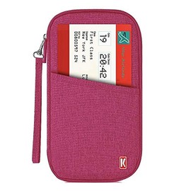KOREL Travel Document Passport Holder Organiser for Family with Removable Wristlet Strap RFID Blocking Safe Travel Wallet