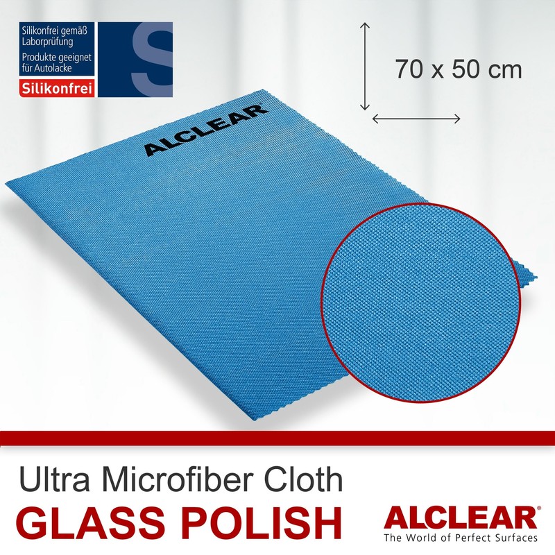 ALCLEAR 820051UM Ultra-Microfibre Cloth, Glass Polisher, 70 x 50 cm,