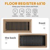 6x10 Floor Register, 4 Pack Brown Floor Vent Covers, Heavy