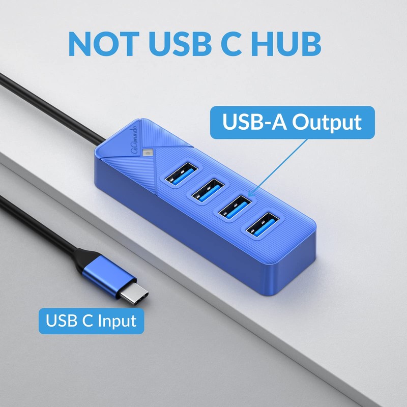 GiGimundo Hub USB 3.0 de 4 puertos GGM-PG4U-C3-015-BL-US