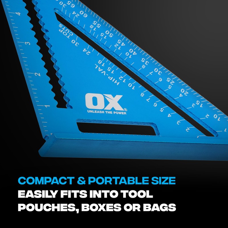 OX Professional 7 Inch Aluminum Framing Square - Rust-Proof Carpenter
