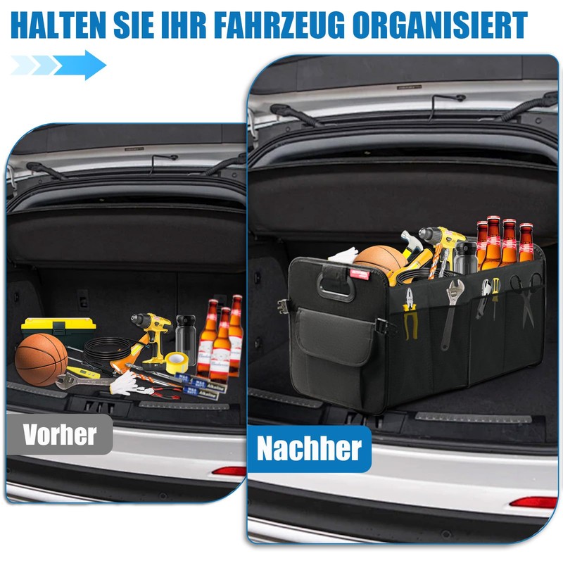 OEMASSIVE Car Boot Organiser - Foldable Large Boot Bag with