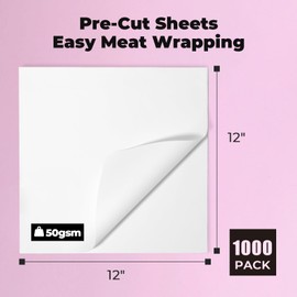 Fit Meal Prep [1000 Sheets] 12x12" Deli Paper Sheets, White Butcher Paper for Sublimation, Sandwich Wrapping Paper for Food Basket, Picnic, Barbecue, Restaurants, Burgers