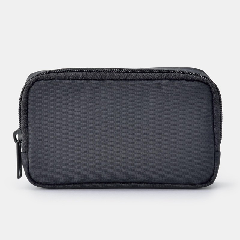 Muji 83525453 Nylon Compact Pouch, Black, Approx. 5.5 x 1.4