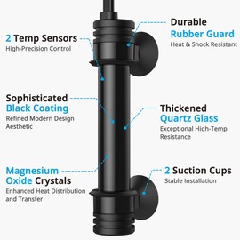 NICREW Aquarium Heater 100 W, Temperature Adjustable Aquarium Heater with Controller for Aquariums up to 80 L, Overheating Protection