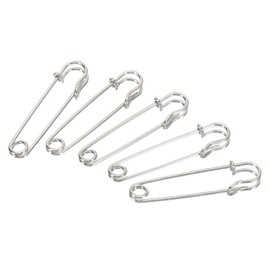 MECCANIXITY Safety Pins 1.5 Inch Large Metal Sewing Pins for Blankets Skirts Crafts Brooch Making Silver Tone 20Pcs