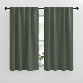 NICETOWN Blackout Curtains Window Panel Drapes - (Dark Mallard Color) W42 x L50, 2 Panels, Home Decoration Light Blocking Thermal Insulated Blackout Rod Pocket & Back Loop Draperies for Bunk Bed
