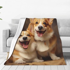 Turamurra Corgi Blanket Gifts for Corgi Lovers Cute Dog Blanket Cartoon Corgi Throw Blankets for Boys Girls Adults Kids Puppy Dog Blanket for Bed Sofa Corgi Valentine's Day Gifts Decor 80"X60"