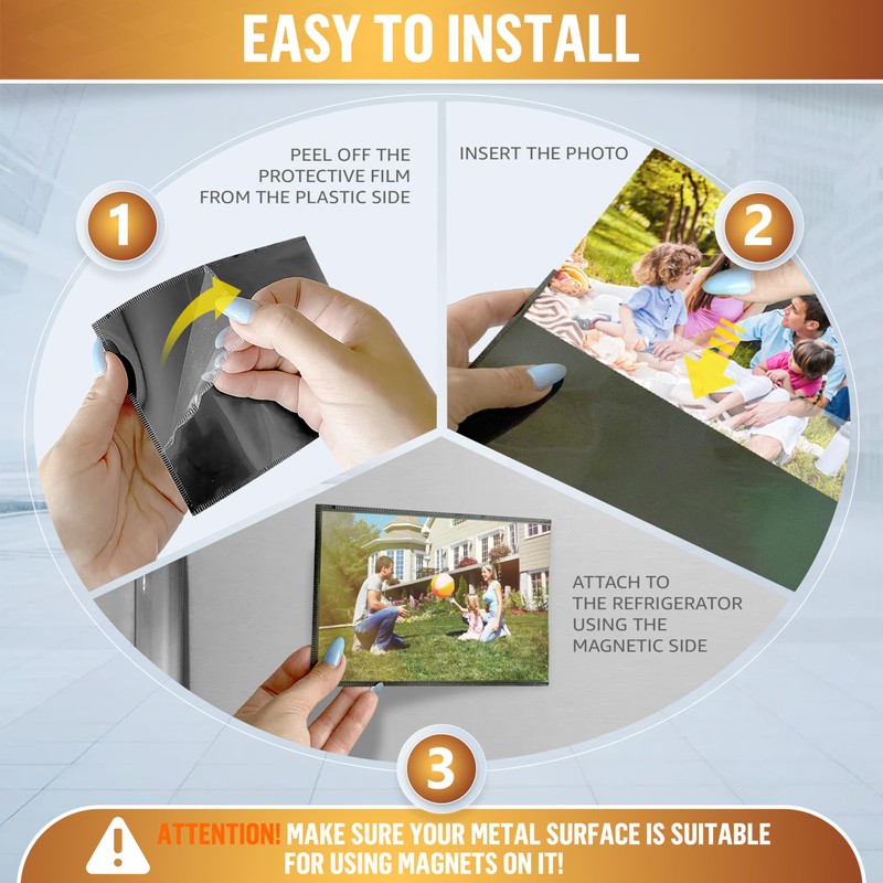 15 Pack 2.5 x 3.5 Magnetic Picture Frames for Refrigetator