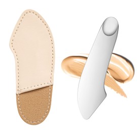 BRIIKPP ステンレス製多機能メイクスパチュラ - 美容メイクアップツールセット（ファンデーション、アイシャドウ、口紅ミキシング用）収納ケース付き