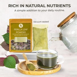 Perilla Leaf Powder (Shiso) - 10.58 oz, 100% Pure Dried Perilla Leaves, Herbal Drink & Culinary Ingredient, Rich in Nutrients, Immunity Supports, No Additives, No Caffeine, Gluten Free