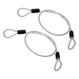 PATIKIL 5/32" Dia Vinyl Coated Stainless Steel Cable with Loops, 2 Pcs 2 ft (20") Flexible Wire Rope Security Chain Lanyard Lock for Outdoor Stage Lighting Luggage Lock, Clear