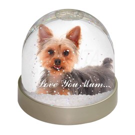 Yorkshire Terrier Dog 'Love You Mum' Photo Snow Globe Waterball - Advanta Group®