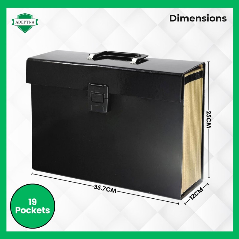 ADEPTNA Highly Durable 18 Pocket Expanding Box File Organiser A4