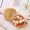 Furuida Love Heart Jewelry Trinket Box Red Rhinestones Small Ring