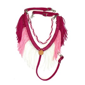 fringe breast collar paracord horse tack pink ombre