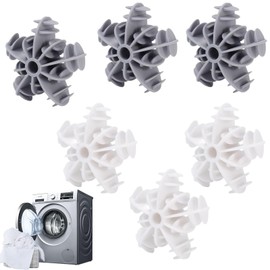 Washing Machine Balls Dryer Balls Set - 6 Snowflake Design Laundry Balls, Quick Drying, Anti-Tangling, Durable Resin Material, Fits All Washers & Dryers, Efficient Fabric Care