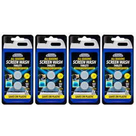 Car Pride Winter Screen Wash Tablets-Pack of 4, 2 Tablets per pack, Makes 5L Each, Total of 40 Litres,