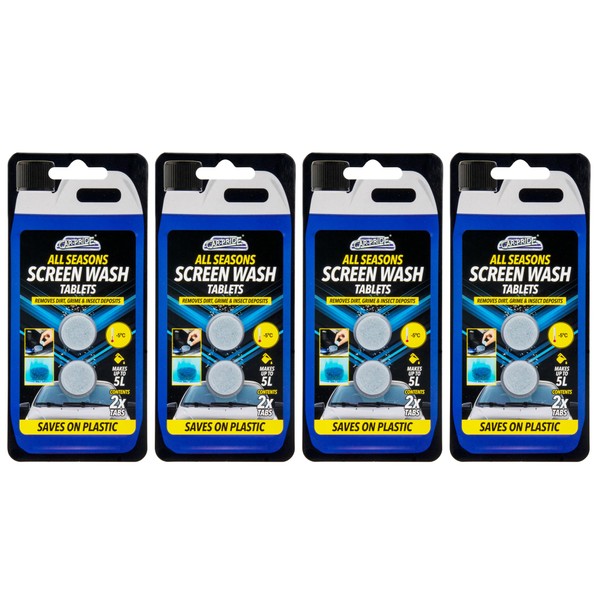 Car Pride Winter Screen Wash Tablets-Pack of 4, 2 Tablets
