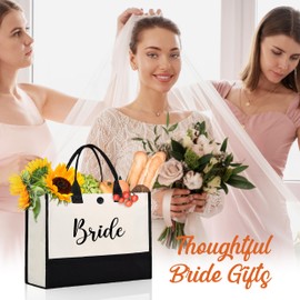 Afterprints Bride Canvas Tote Bag, Gifts for Bridal Shower, Wedding Gifts for Bride to Be, Future Mrs, Engagement, Bachelorette Party Decorations