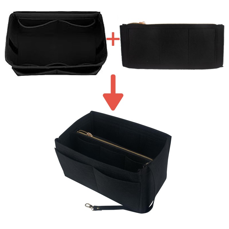 AWAVM Bag Organizer Insert - Multi-Pocket Felt Liner for Handbags,