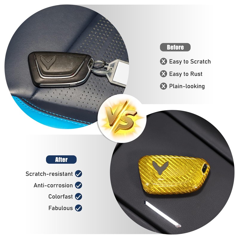 Corvette C8 Real Dry Carbon Fiber Key Fob Case Cover
