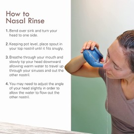 Baraka Handcrafted Ceramic Neti Pot - Nasal Rinse Tool for Home, Clears Nasal Passages, Hydrates Sinuses, Dishwasher Safe, Durable Food Grade Ceramic Glazes, Lightweight, Easy to Use - 10oz (Pearl)