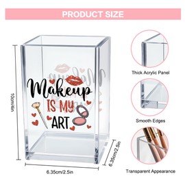 Vgrti Makeup Is My Art Acrylic Makeup Brush Organizer Holder, Make Up Artist Art Acrylic Brushes Storage, Christmas Birthday Gifts Women Mom Aunt Sister Boss Lady Make Up Artist