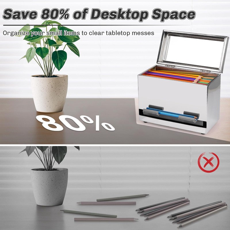 Creproly Stainless Steel Pencil Dispenser/Pen Holder for Classroom Home Restaurant