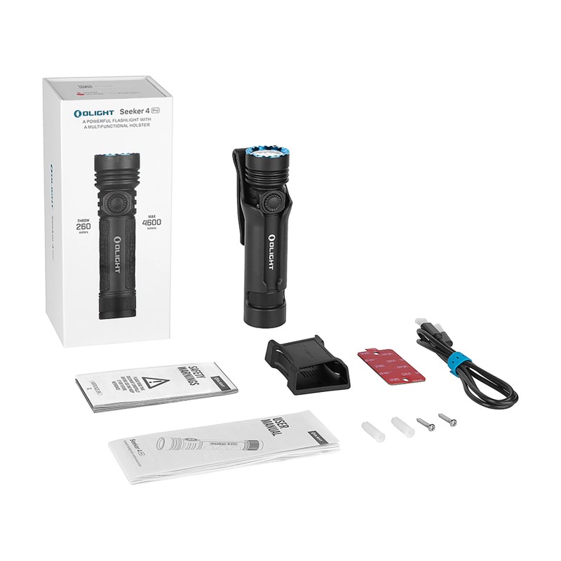 OLIGHT Seeker 4 Pro Rechargeable Flashlight Powerful 4600 Lumen W/
