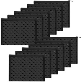 12 Pack Mesh Makeup Bag Heart Printed Mesh Zipper Pouch Nylon Clear Cosmetic Bag Travel Organizer Bags Toiletry Storage Bag Purse Pencil Pouch