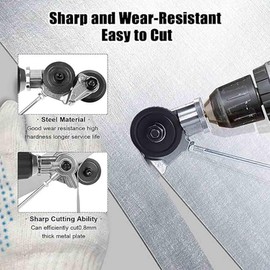 Electric Drill Board Cutting Machine Sheet Metal Precision Punching Shear Kit for Iron, White Board, Steel, Copper, Aluminum New