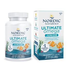 Nordic Naturals Ultimate Omega Junior - Support for a Healthy Heart, Brain and Mood in Developing Children, 90 Strawberry Soft Gels