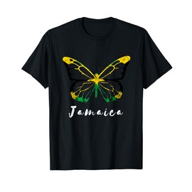 Jamaica Pride Jamaican Butterfly Heroic Roots Freedom T-Shirt