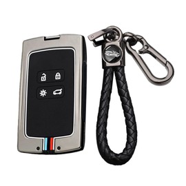 TECART Smart Car Key Case Cover Fits Renault Arkana Megane Espace Scenic Laguna Koleos Clio Master Bus Zoe Metal Good Quality Protective Key Cover Accessories Car Key 4 Buttons, 4B-Black