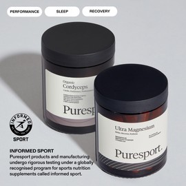 Puresport Run and Recover Bundle | 1 x Ultra Magnesium (90 Capsules) & 1 x Cordyceps (60 Capsules) |Combines Two Sleep Products for Value | Informed Sport Certified